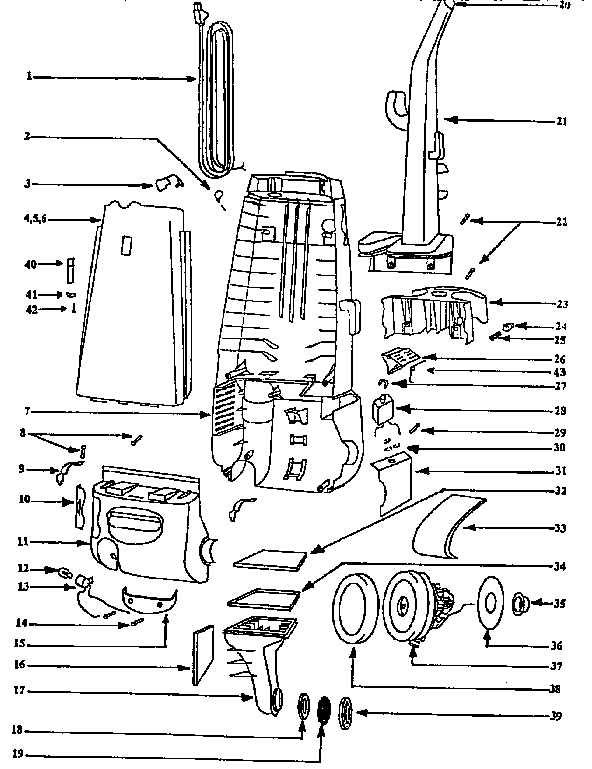 HANDLE AND BAG HOUSING