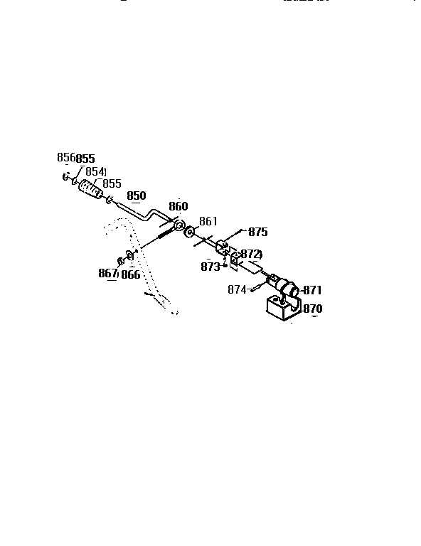 Chute control rod assembly
