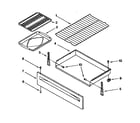 Whirlpool RF3500XEN0 drawer and broiler diagram