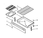 Whirlpool RF354BXEW0 drawer and broiler diagram