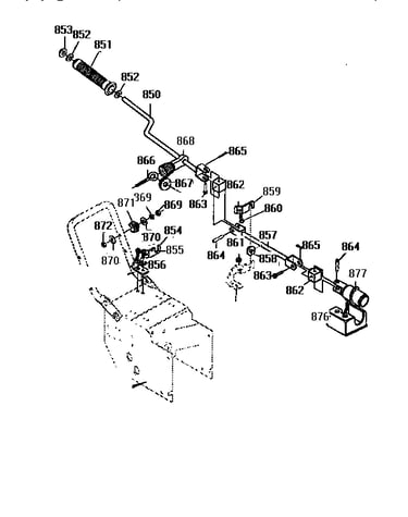 Chute control rod assembly