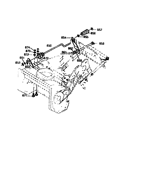 Chute control rod assembly