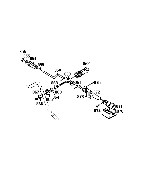 Chute control rod assembly
