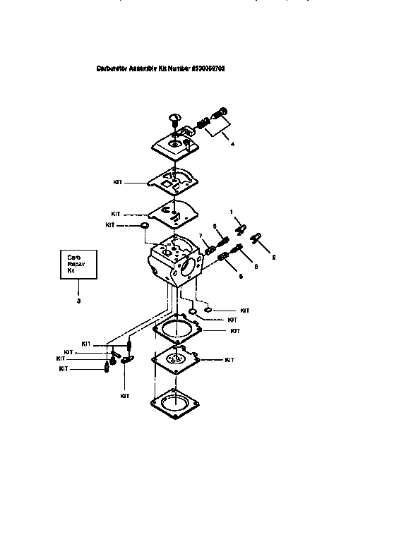 Carburetor asm kit # 530069703