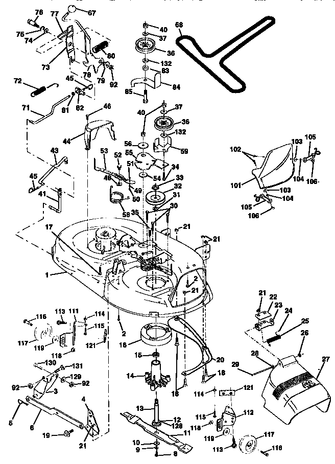 Lt1000 deals deck parts