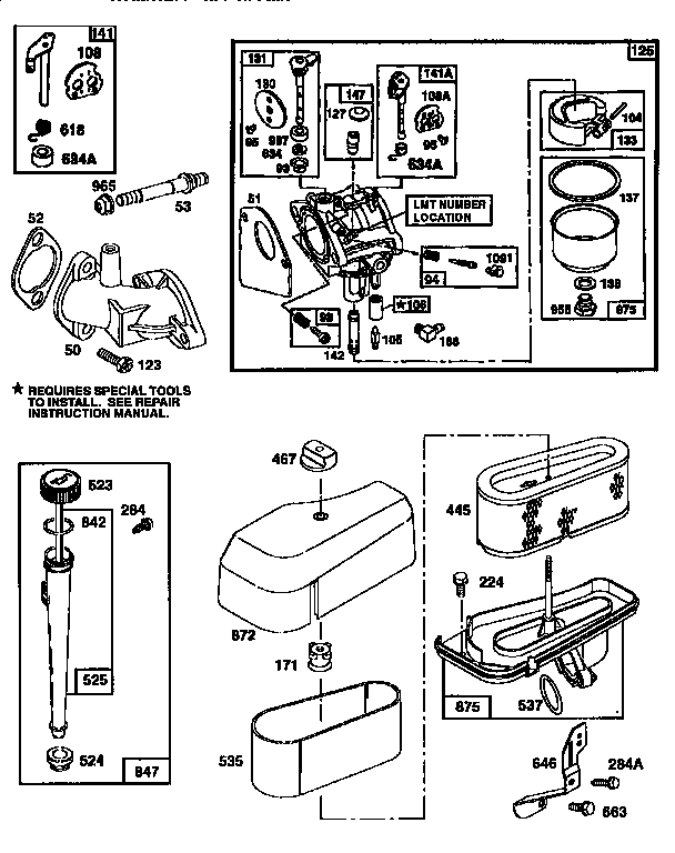 CARBURETOR AND AIR CLEANER ASSEMBLY