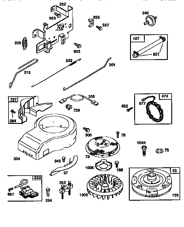 FLYWHEEL ASSEMBLY AND BLOWER HOUSING