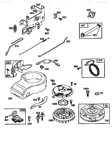 Flywheel assembly and blower housing