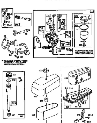 Carburetor and air cleaner assembly