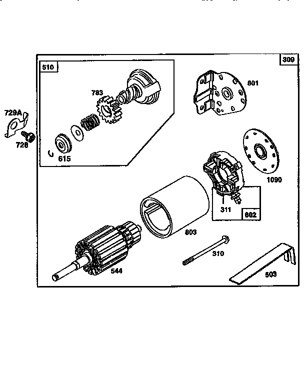Motor and drive starter