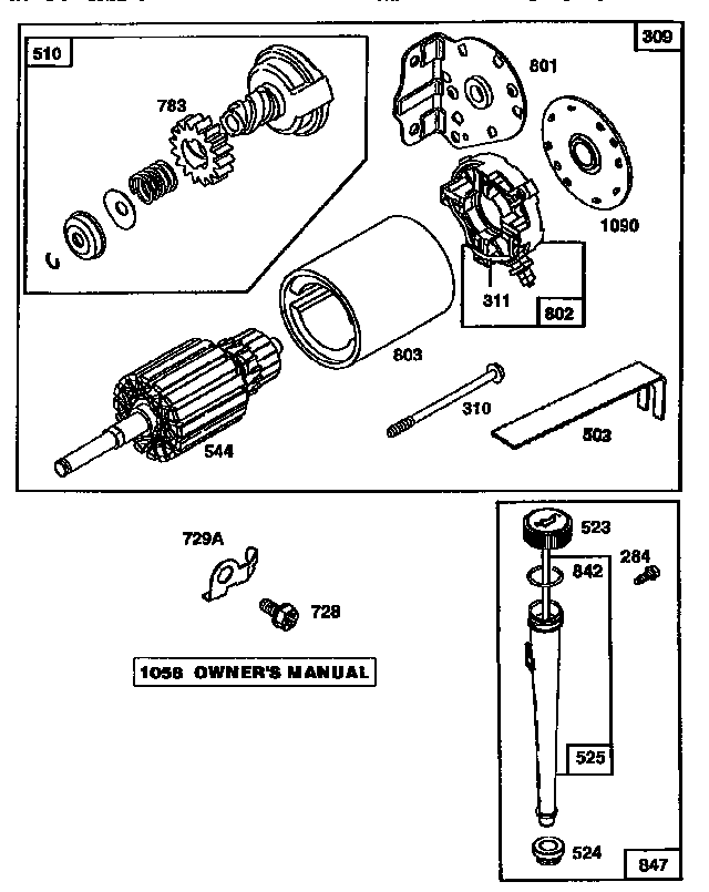 Motor and drive starter