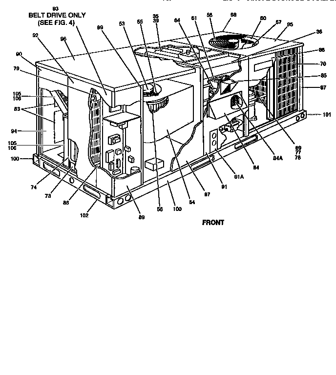 Front view single package unit