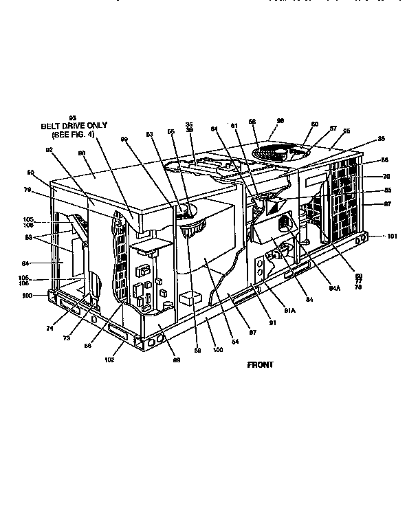 Front view single package unit