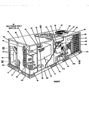 Front view single package unit