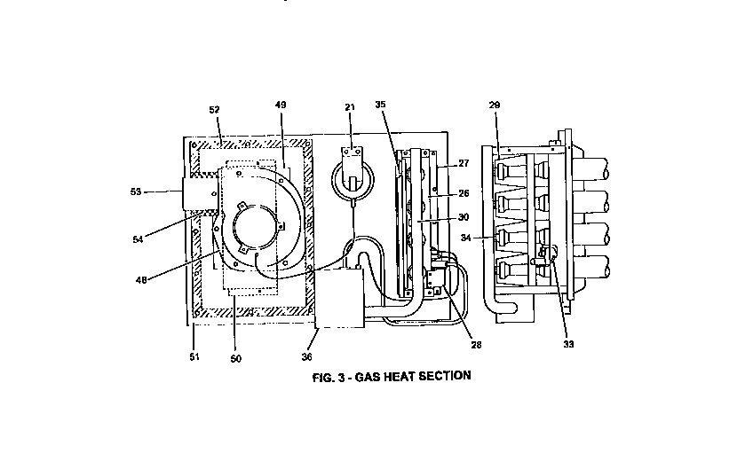 Gas heat section