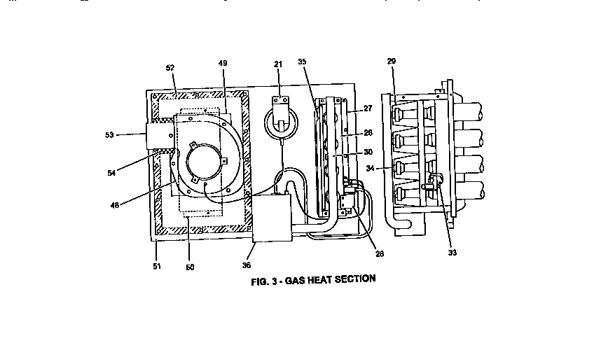 Gas heat section