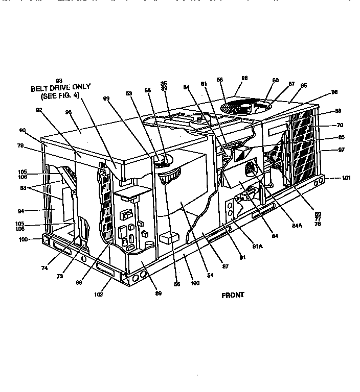 Front view single package unit