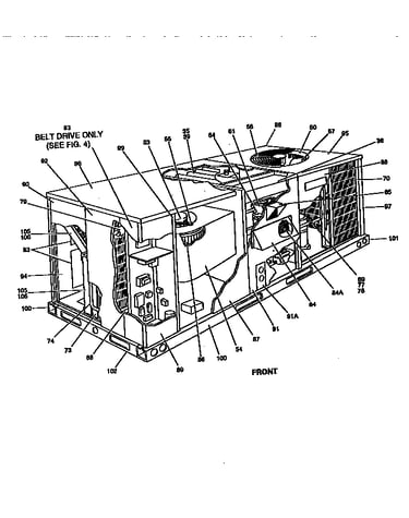 Front view single package unit