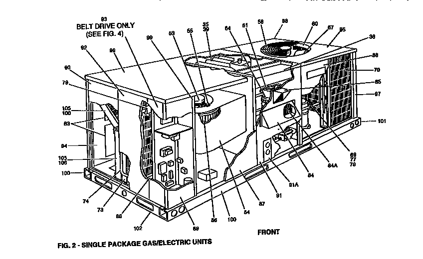 Front-single package unit