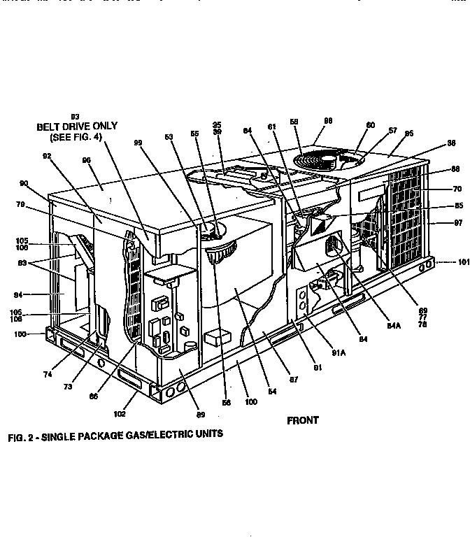 Front-single package unit