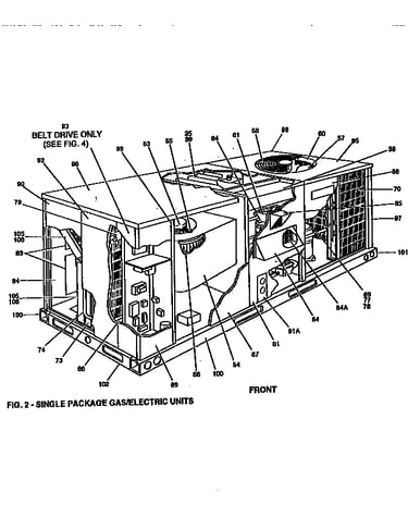 Front-single package unit