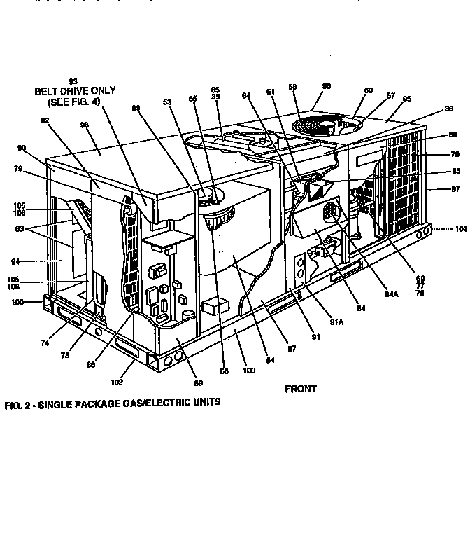 Front-single package unit