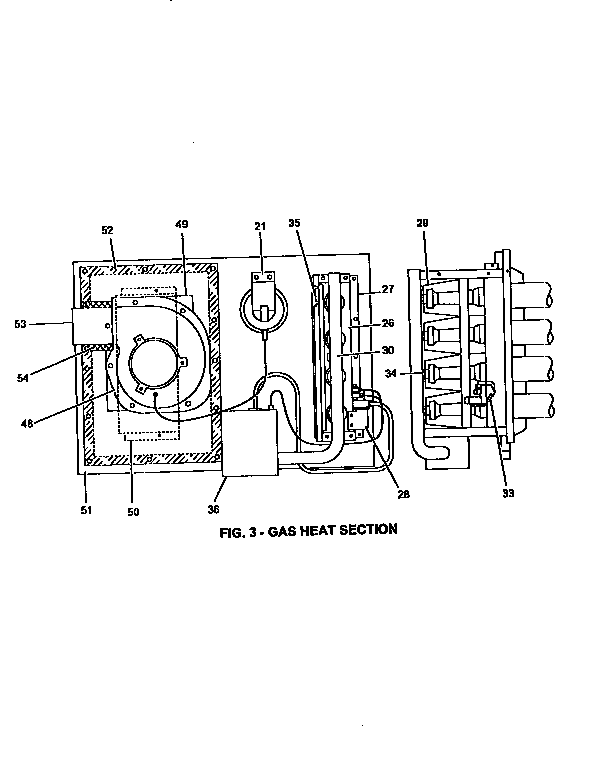 Gas heat section