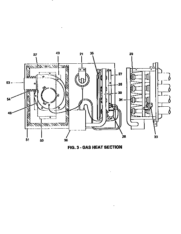 Gas heat section