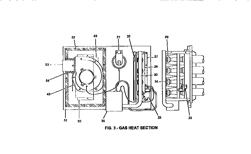 Gas heat section