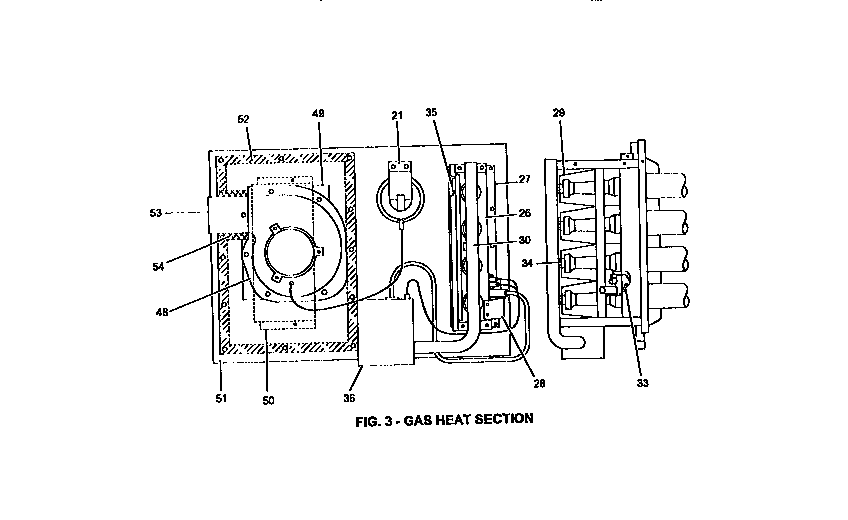 Gas heat section