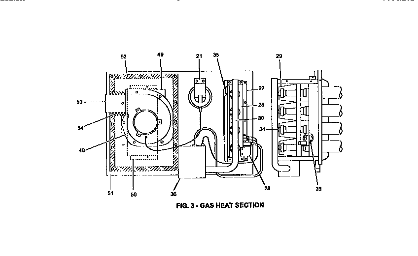 Gas heat section