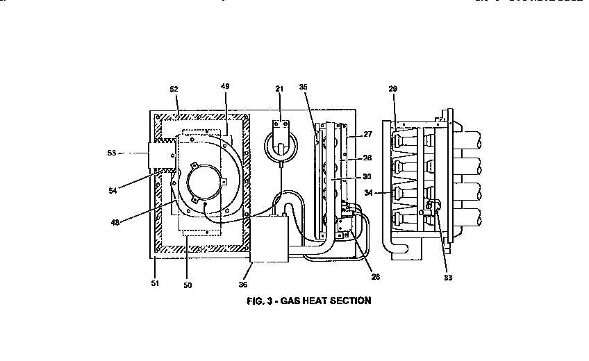 Gas heat section