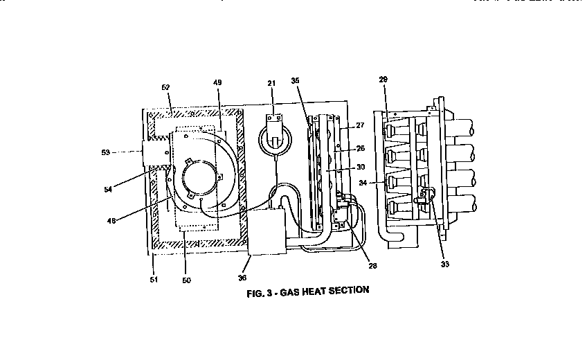 Gas heat section