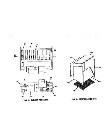 Damper hood and burner assembly