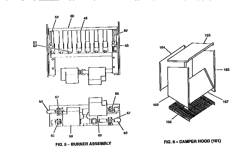 Damper hood and burner assembly