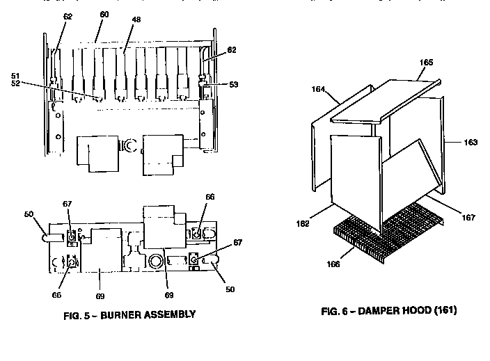 Damper hood and burner assembly