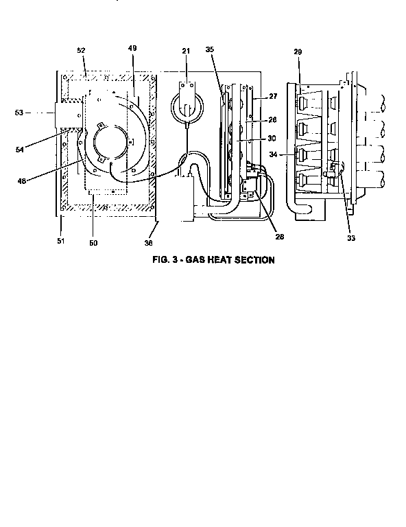 Gas heat section