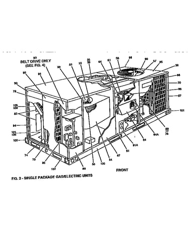 Front view single package unit