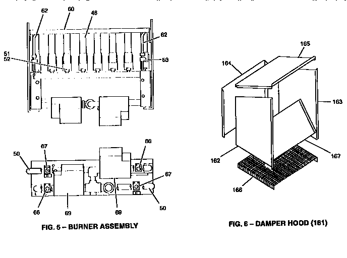 DAMPER HOOD AND BURNER ASSEMBLY