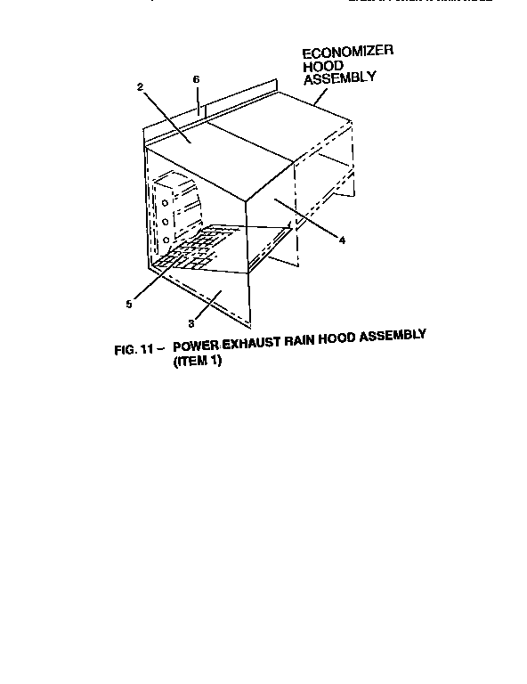 POWER EXHAUST RAIN HOOD ASSEMBLY