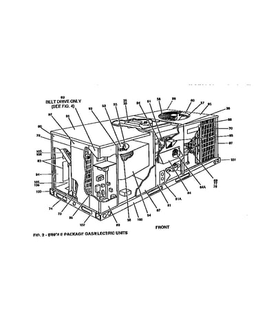 Front view single package unit