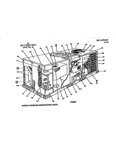 Front view single package unit
