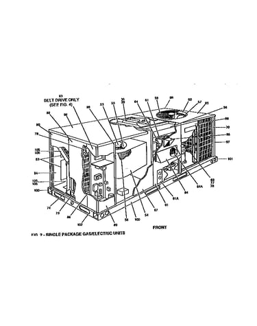 Front view single package unit