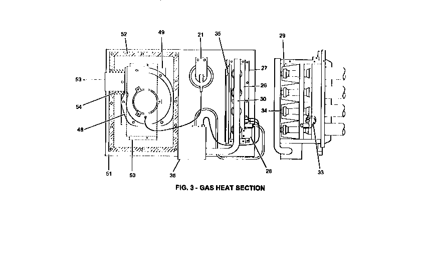 Gas heat section