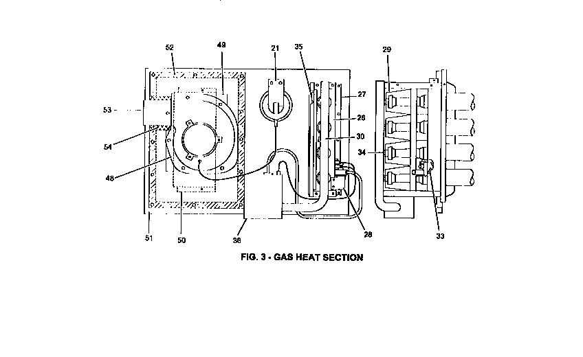 Gas heat section