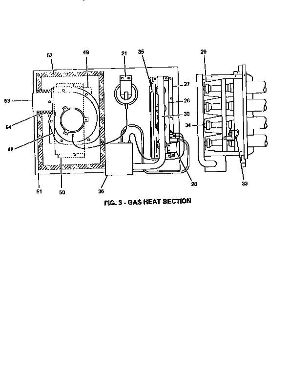Gas heat section
