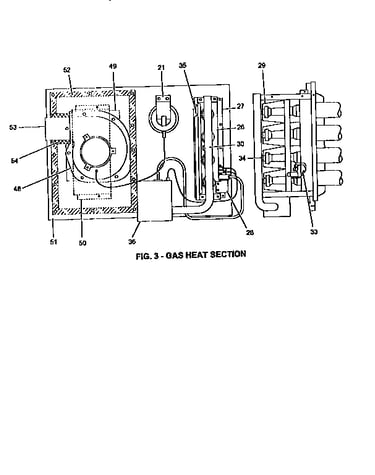 Gas heat section