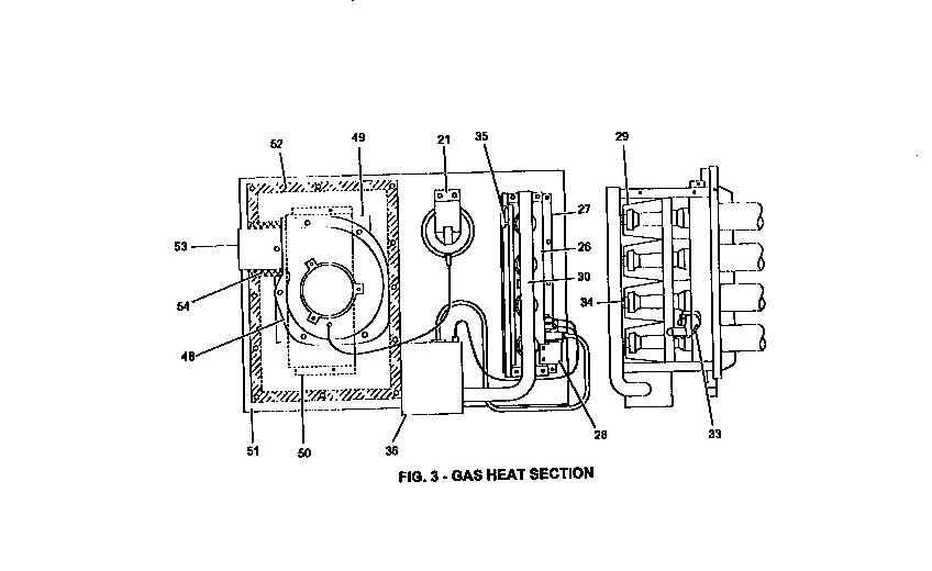 Gas heat section