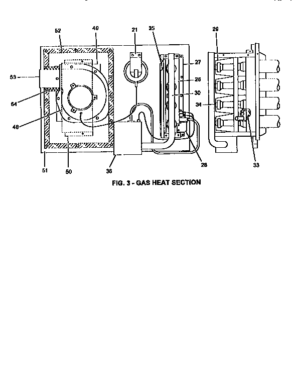 Gas heat section