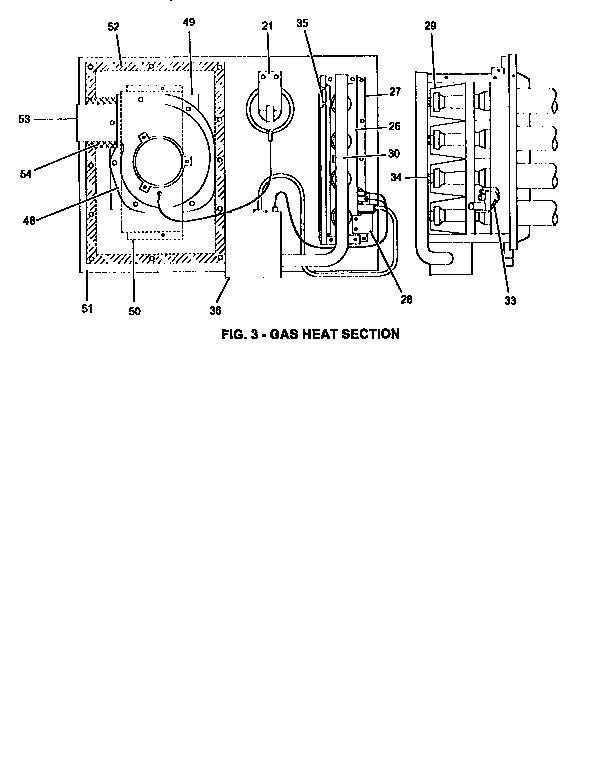 Gas heat section